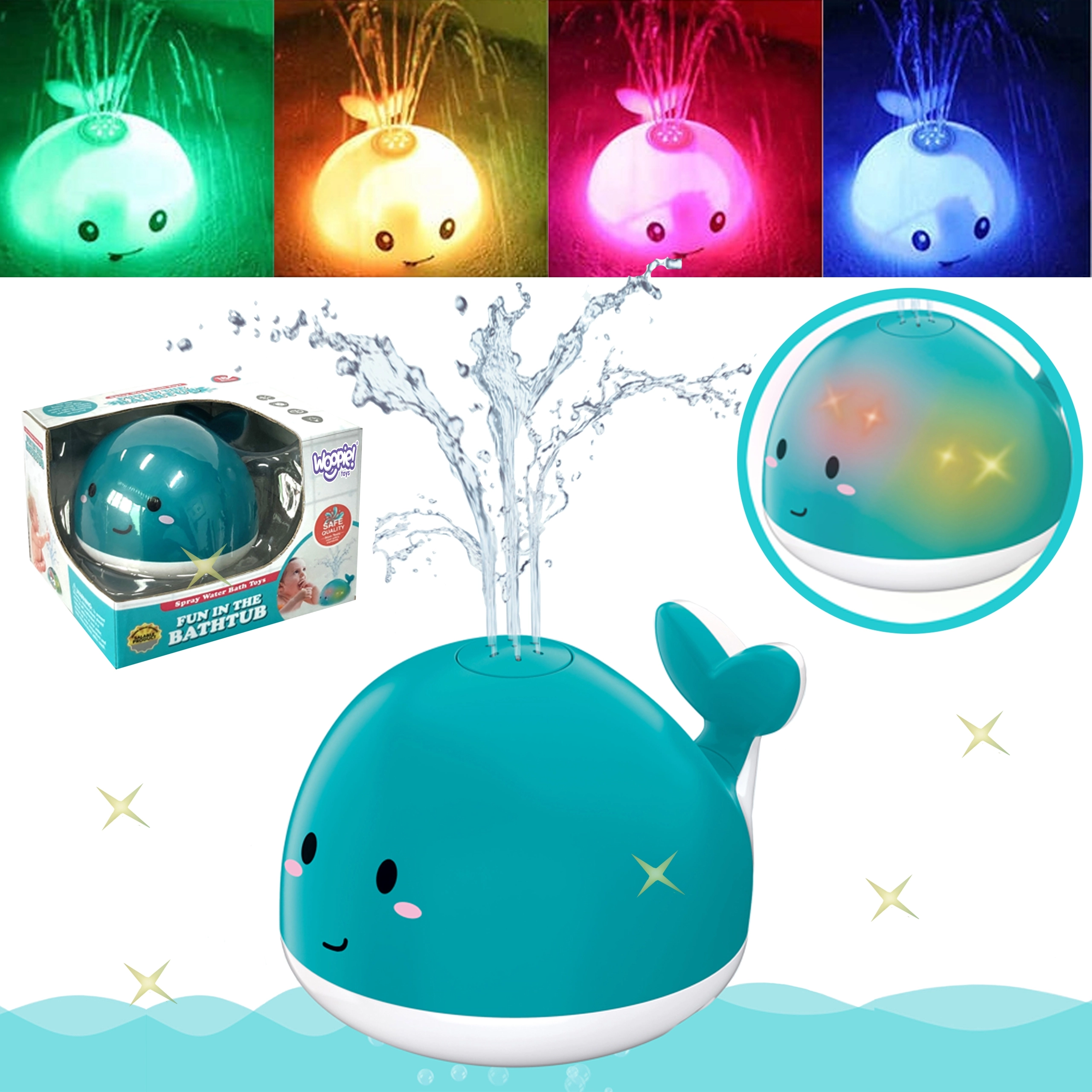 Woopie vodní hračka Velrybka na koupání modrá