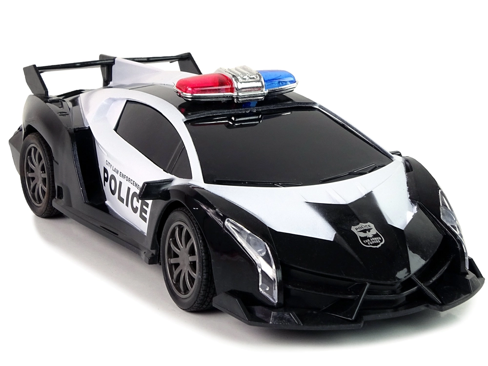 Levně RC policejní závodní auto s LED světly 1:16 – černé