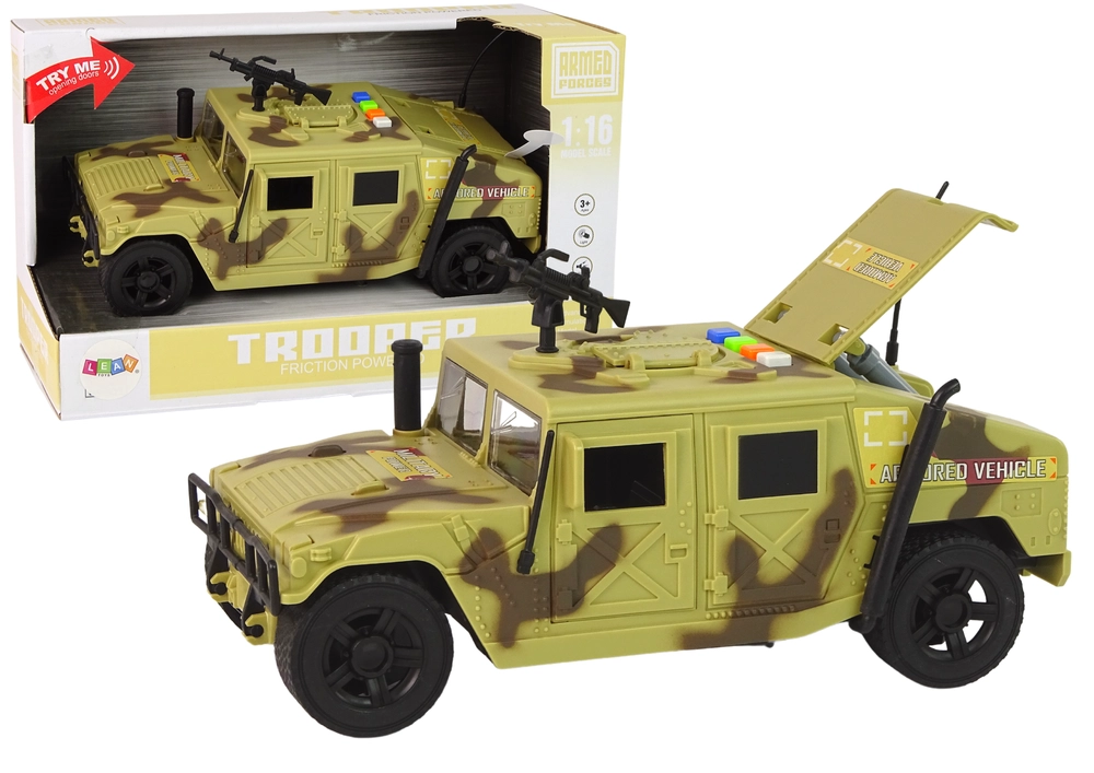 LeanToys Car Vojenské vozidlo Třecí pohon Bright Camo