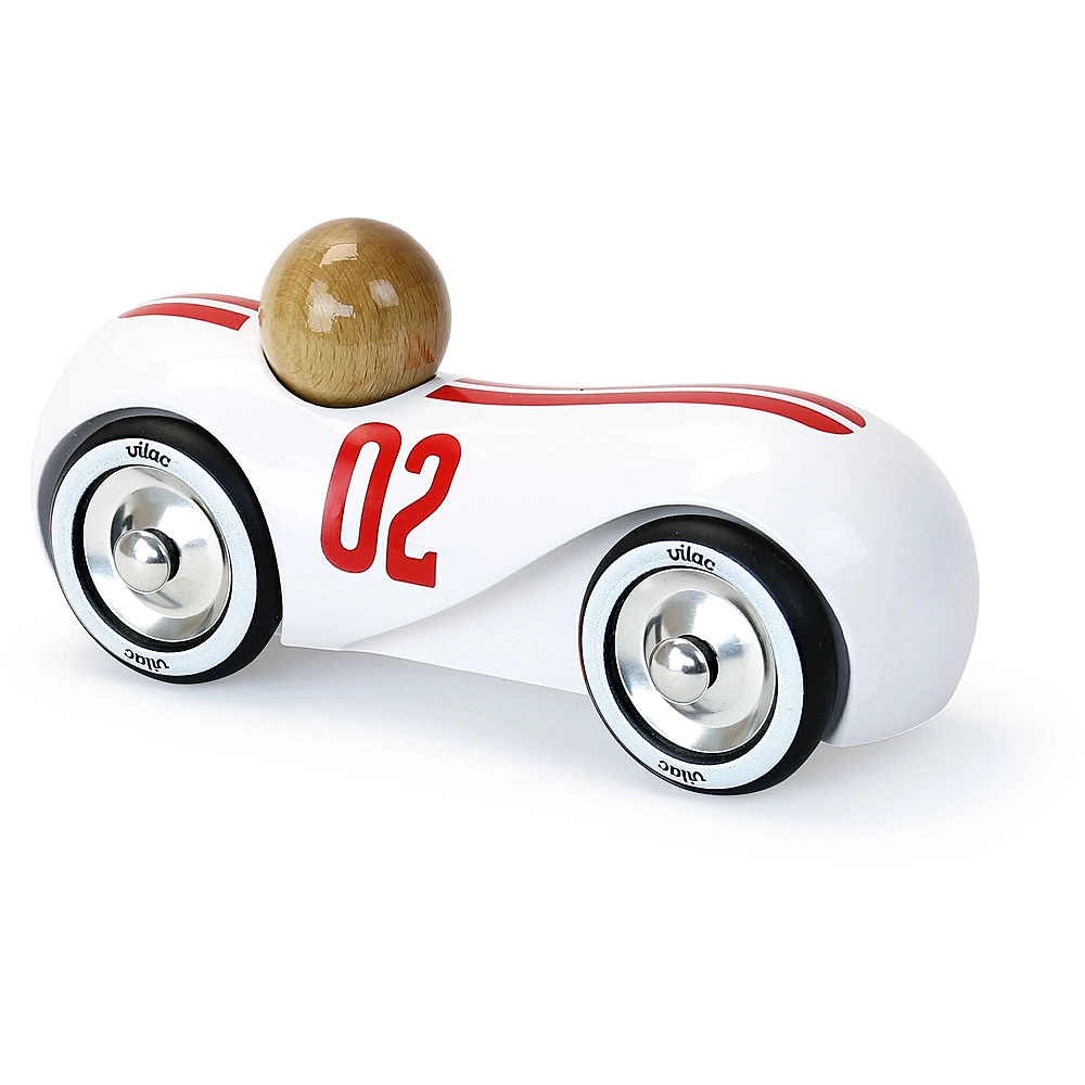 Levně Vilac dřevěné závodní auto Streamline vintage bílé