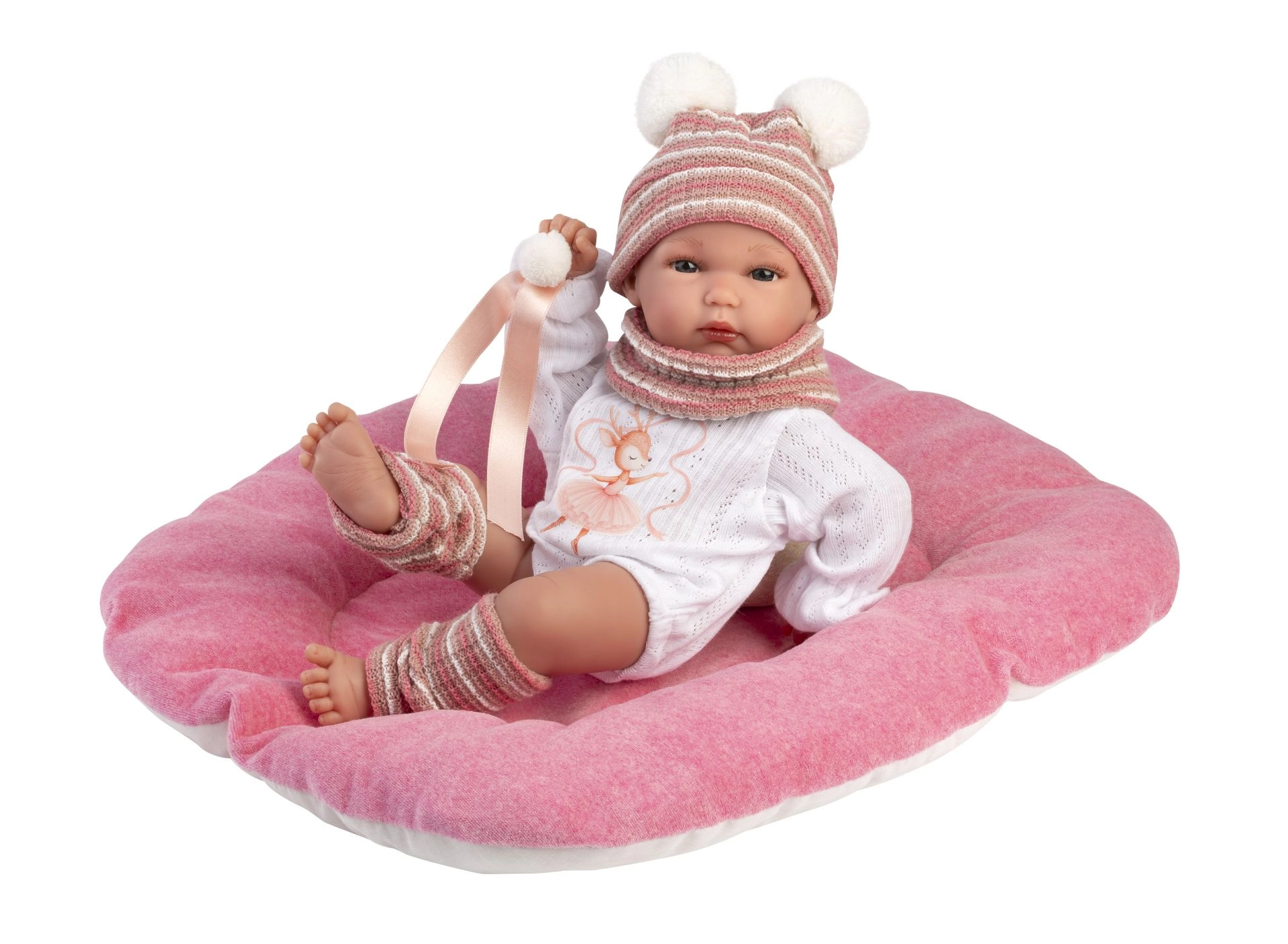 Llorens new born holčička – realistická panenka miminko 35 cm, celovinylové tělo do vody