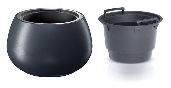 Prosperplast Květináč s vkladem HEOS 37 cm antracit