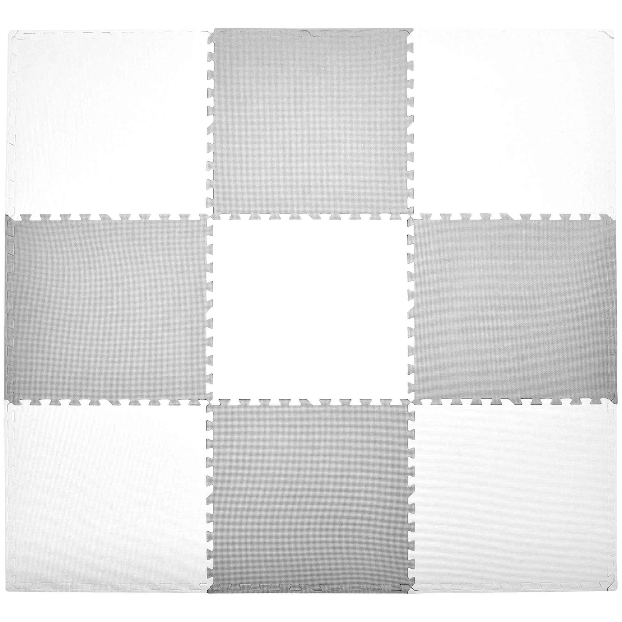 Levně Humbi pěnová puzzle podložka XXL bílá a šedá 180 × 180 cm