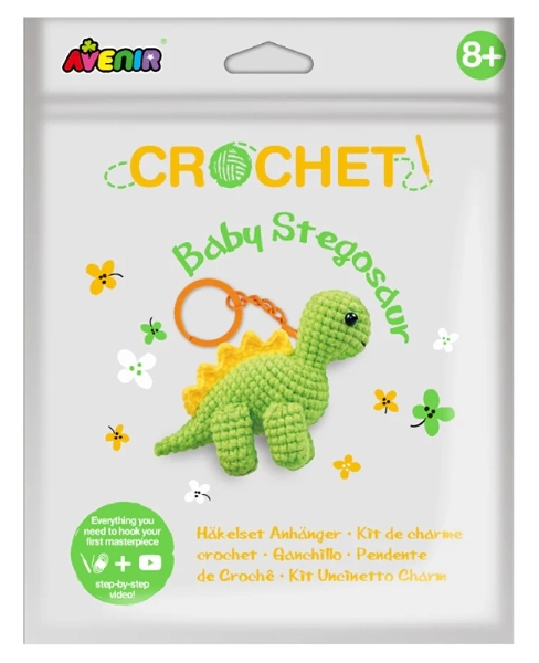 Vytvoř si vlastní háčkovaný přívěsek malý stegosaurus