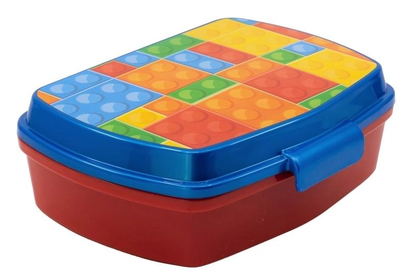 Plastový svačinový box Kostky 17,5 × 14,5 × 6,5 cm