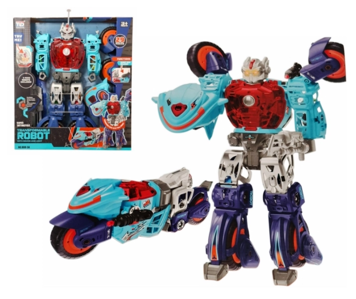 Transformační robot 2v1 motorka se světlem a zvukem