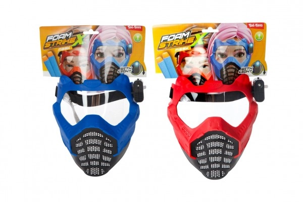 Levně Maska se světlem plast 16x19cm na baterie 2 na kartě