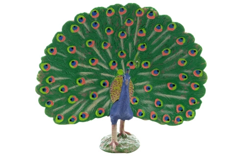 Plastový páv figurka 11 × 11 × 5 cm