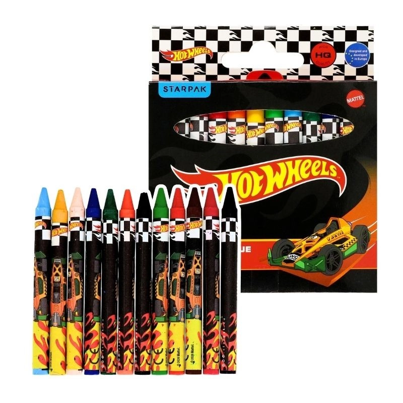 Voskovky Hot Wheels Black, 12 barev