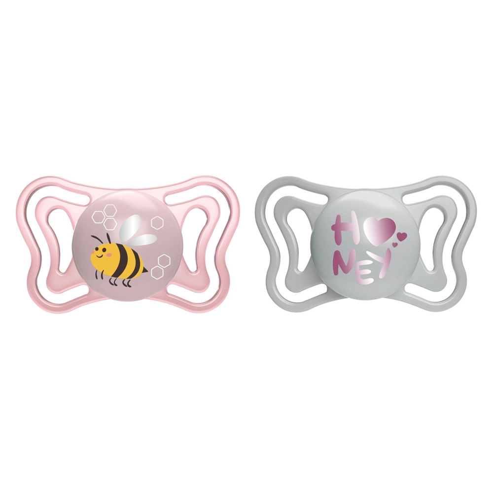 Chicco dudlíky Physio Light silikonové, růžové, 2–6 měsíců, 2 ks