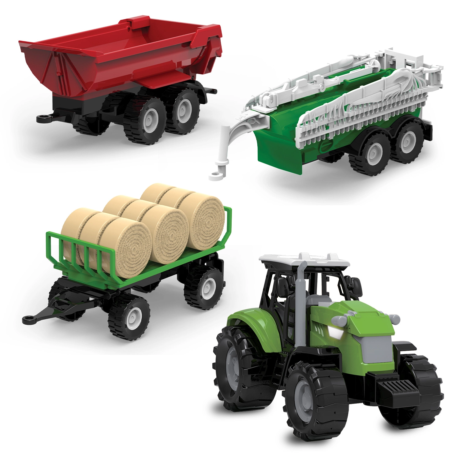 Levně FARM SERVICE traktor se třemi valníky se světly a zvuky