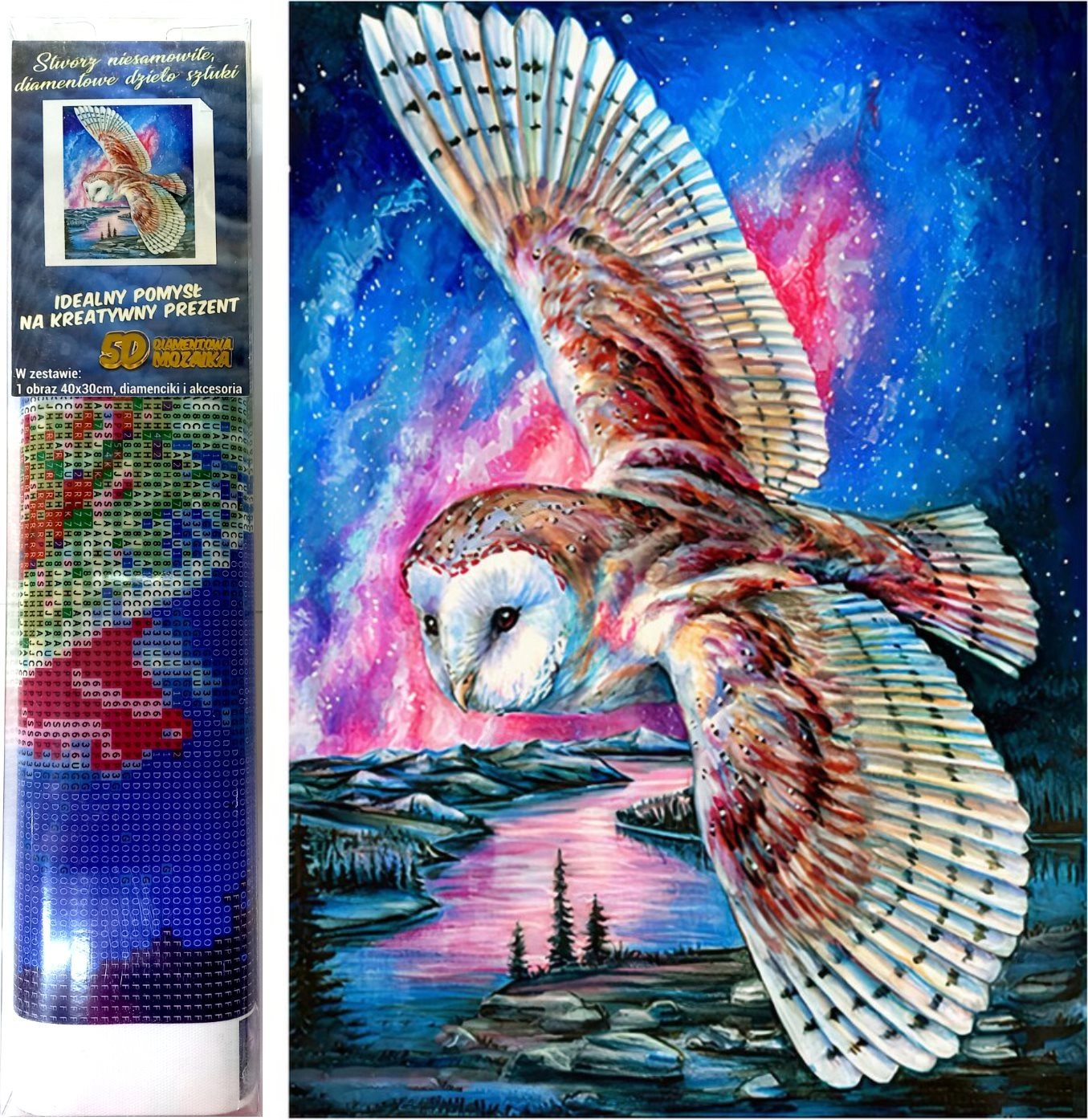Norimpex Diamantové malování Soví let 30 x 40 cm