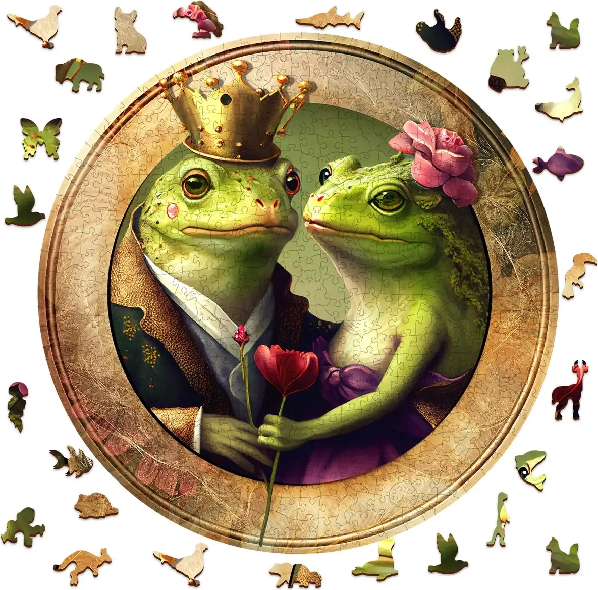 WOODEN CITY Dřevěné puzzle Láska a žáby 505 dílků EKO