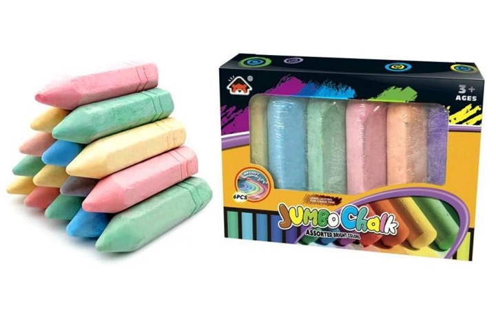 Barevné jumbo křídy – 6 ks