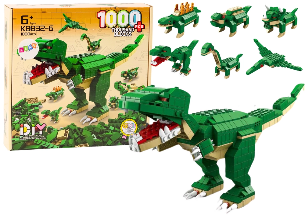 LEAN Toys Dinosauři 6v1 DIY 1000 ks