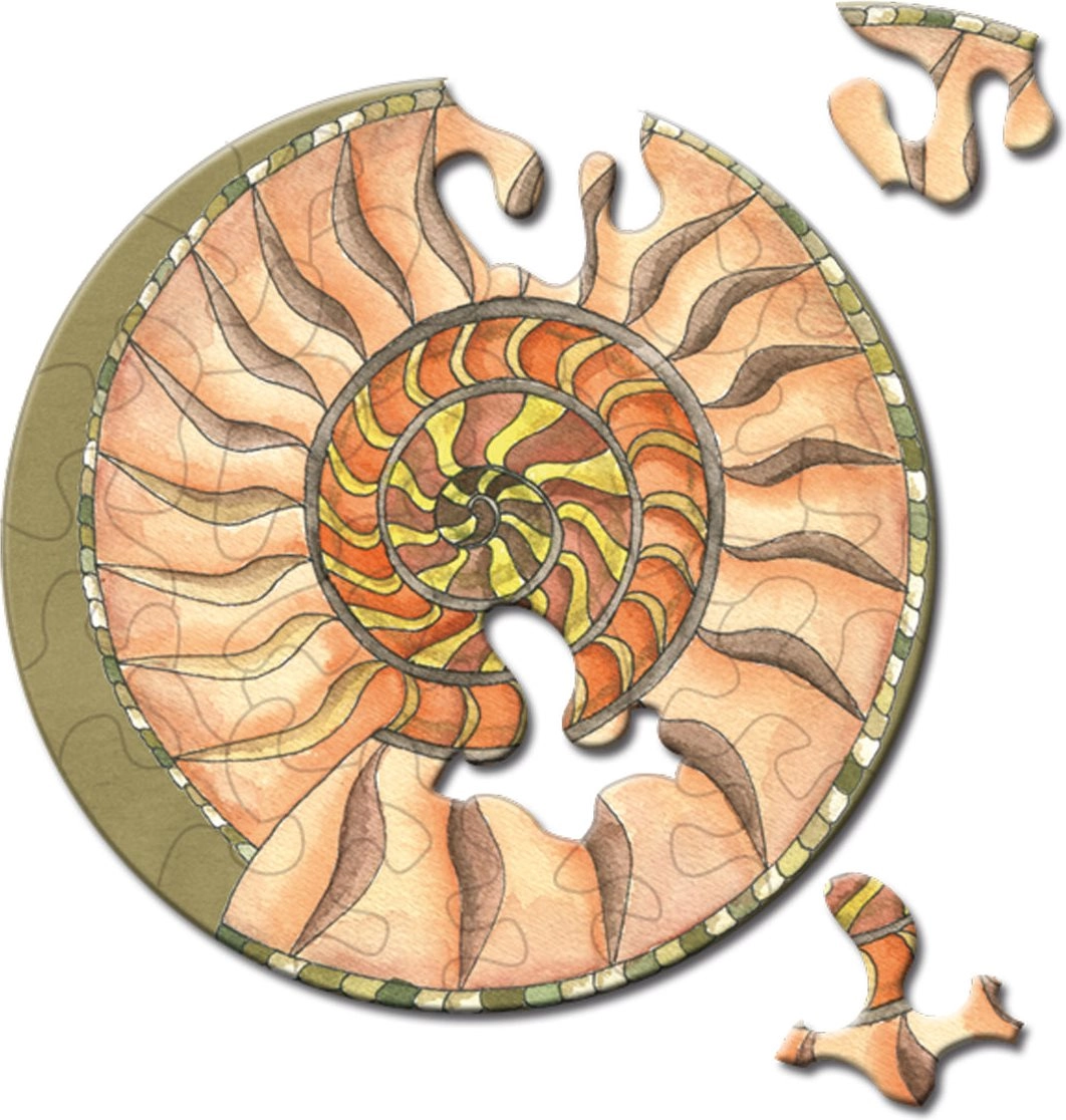 Kulaté mini puzzle CURIOSI Picoli – šnek, 33 dílků