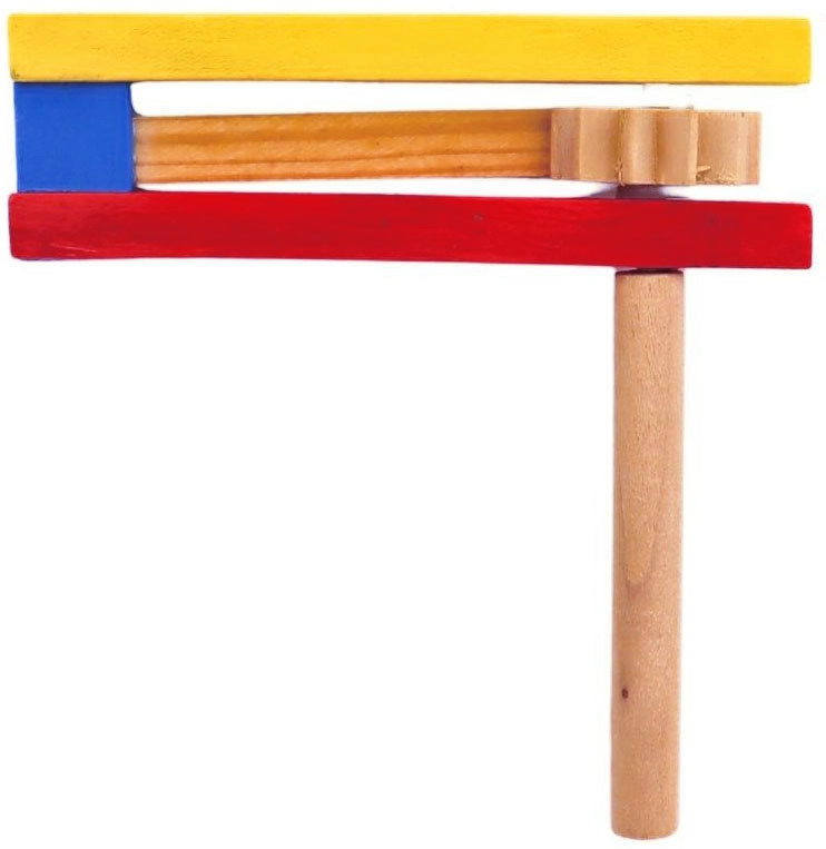 Dřevěná velikonoční řehtačka barevná 11 cm - 1 kus