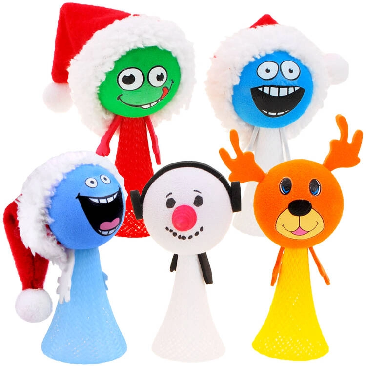 Skákací vánoční elf – pružinková hračka sněhulák, sob nebo Santa