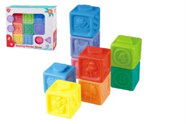 Levně Teddies 59714 Gumové kostky 9 ks 5x5cm