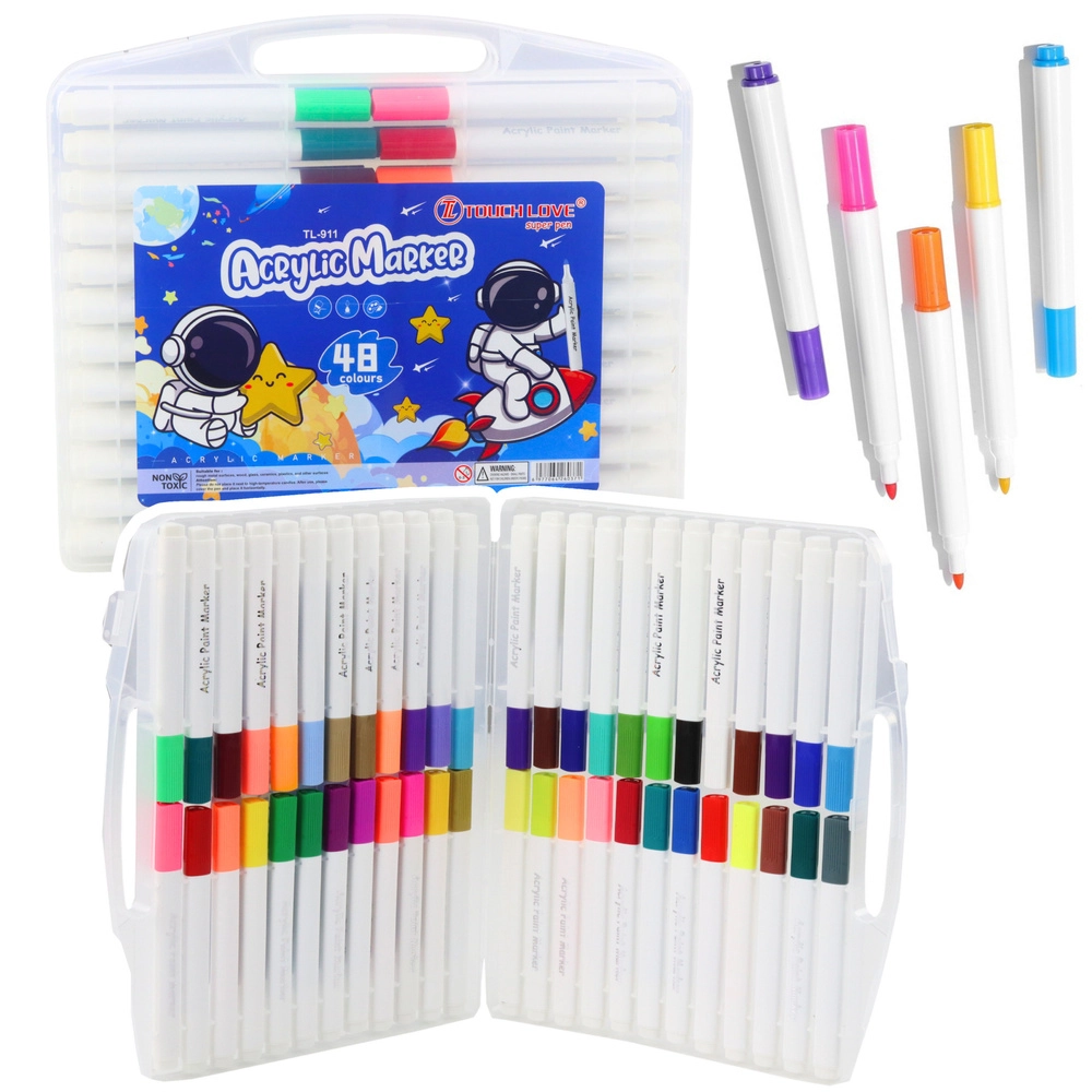 Sada akrylových popisovačů se 48 kusy v organizéru