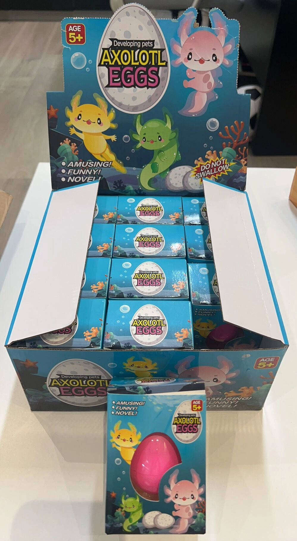 rostoucí vejce s axolotlem 6,5 cm