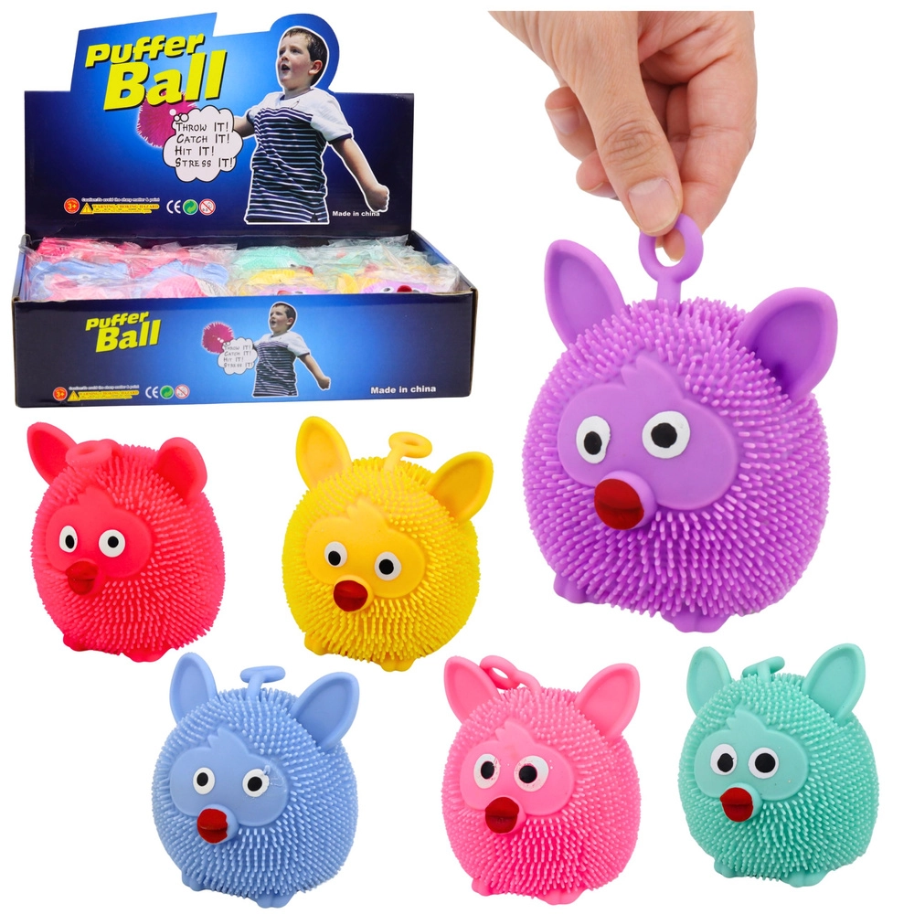 Senzorický mačkací zvířátko s LED světlem, mix barev