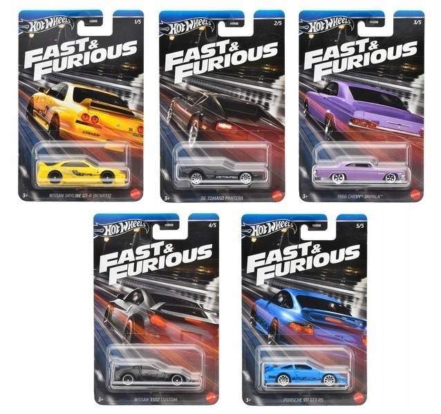 Hot Wheels Fast & Furious – sběratelské auta 1:64, mix modelů