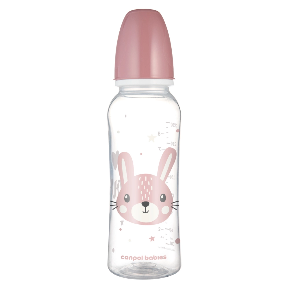Kojenecká láhev CANPOL BABIES CUTE ANIMALS 250 ml – zajíček, úzké hrdlo
