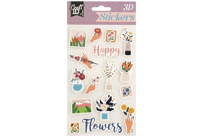 3D samolepky Happy flowers
