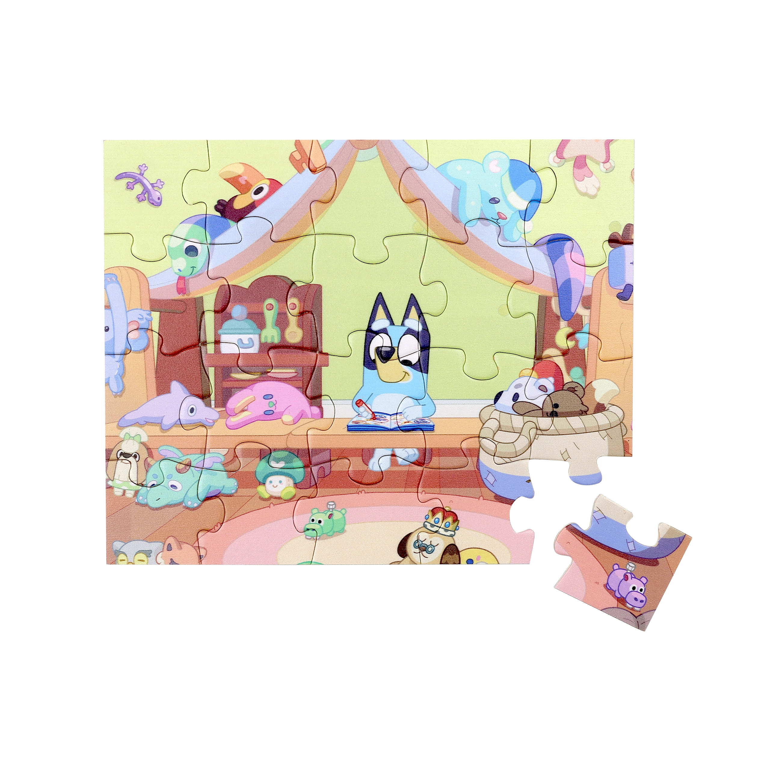 Dřevěné puzzle Bluey – 20 dílků