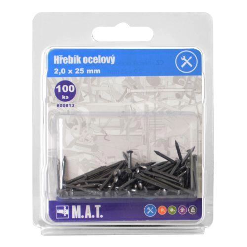 Mat Hřebík ocelový 25x2,0mm (100ks)