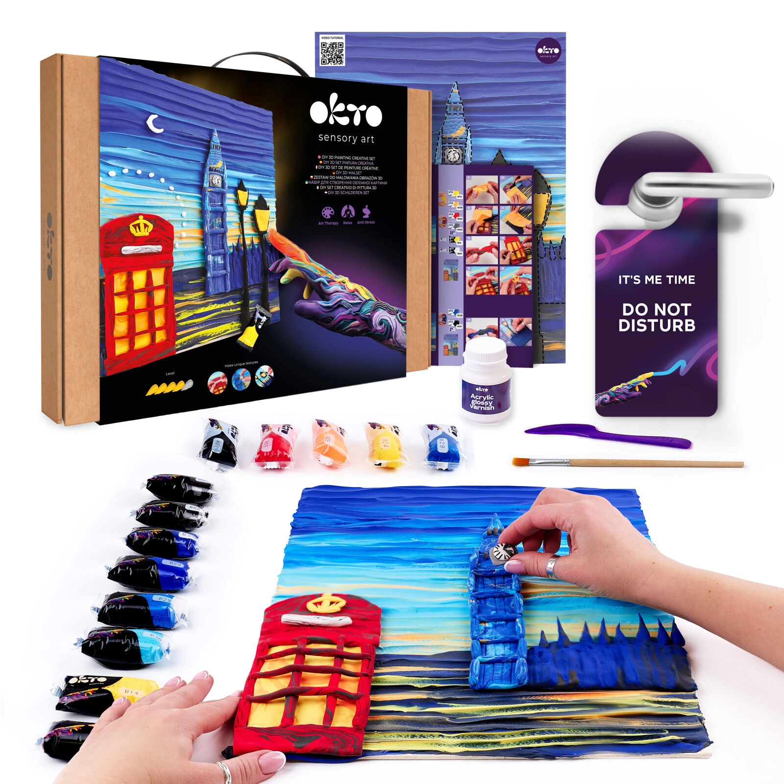 OKTO výtvarný set malování hmotou London city 30 × 40 cm