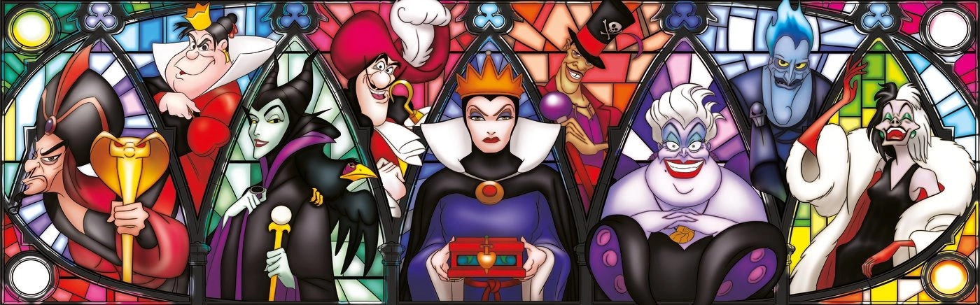 Levně Puzzle panorama Disney Villains 1000 dílků