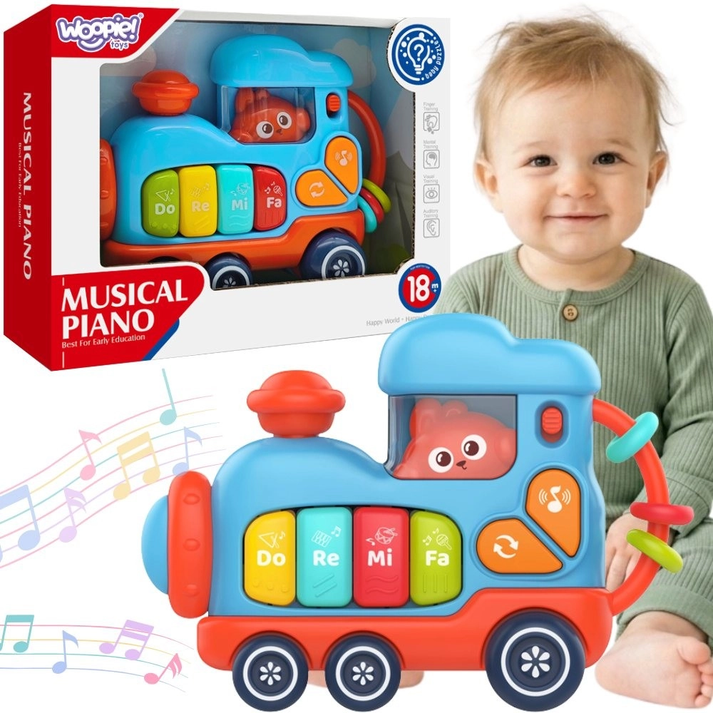 Woopie baby interaktivní hudební pianko lokomotiva