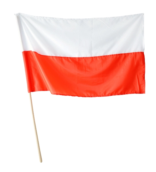 Národní vlajka Polska na žerdi