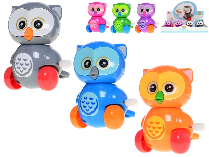 Veselá natahovací plastová sova pro děti