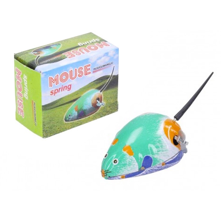 retro kovová myška na klíček