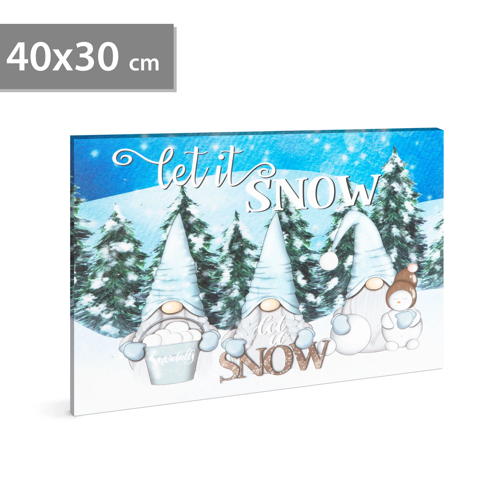 LED obraz Let it snow, 40 × 30 cm