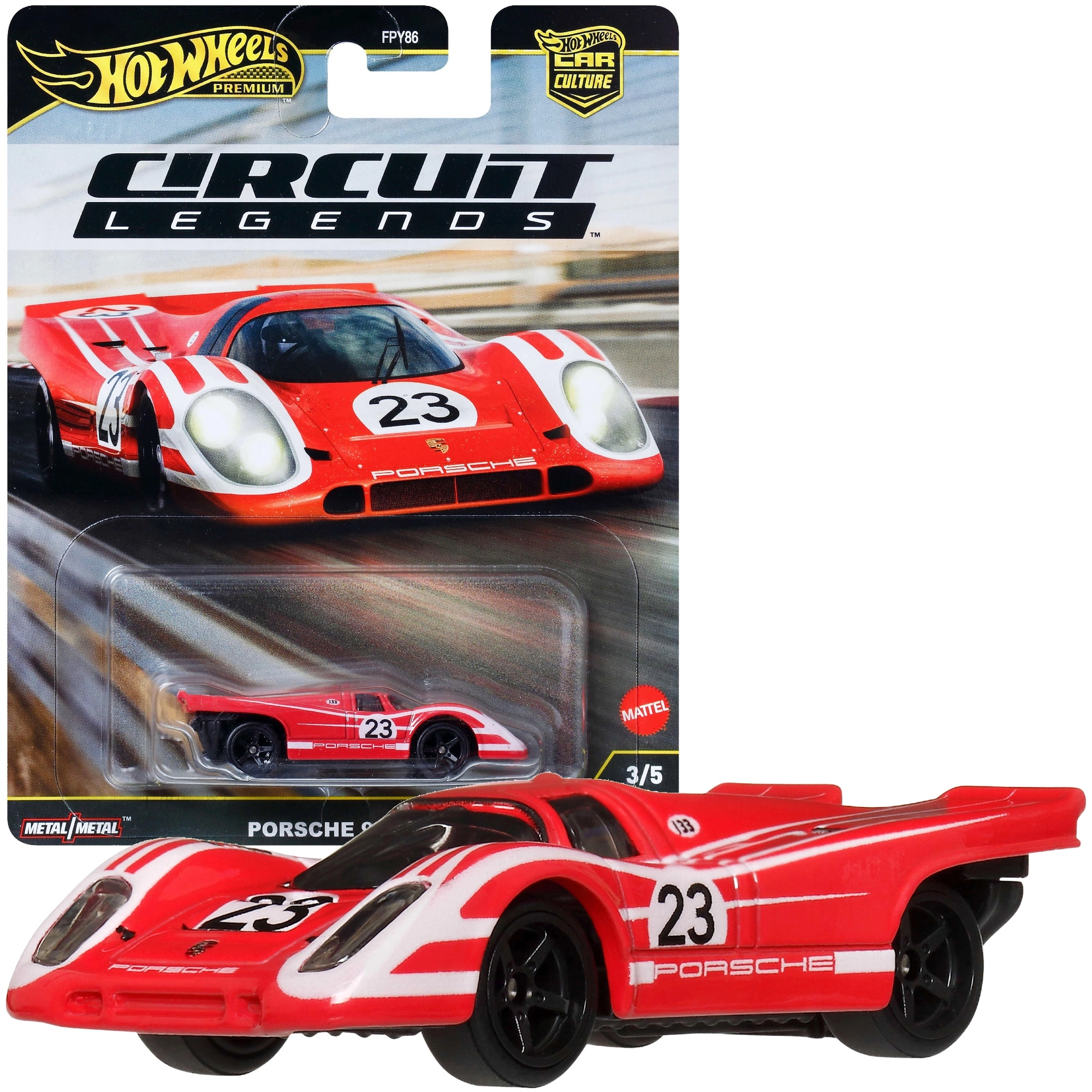 Hot Wheels Premium Circuit Legends Porsche 917KH – kovový model 1:64, 7 cm