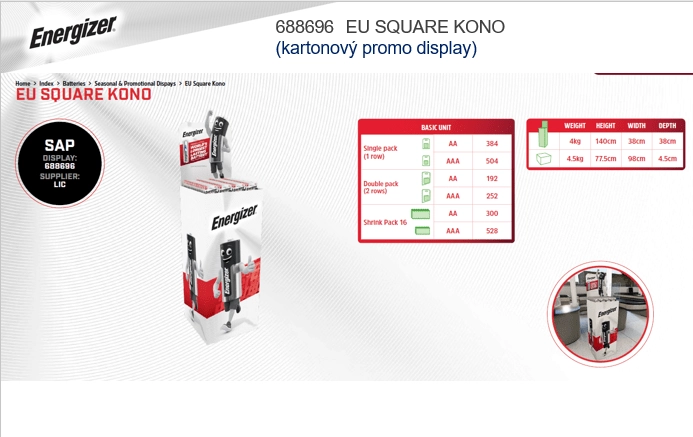 Stojan na baterie ENERGIZER 60 cm