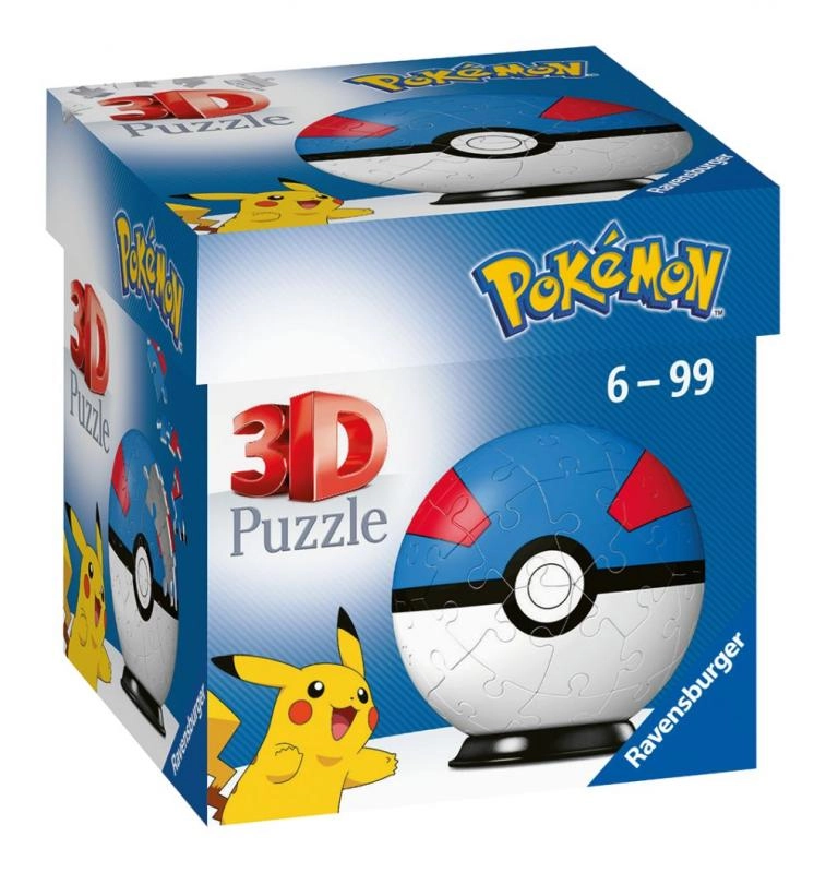 Levně Ravensburger 3D puzzleball Pokémon Superball 54 ks