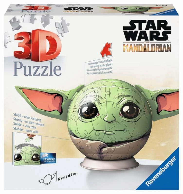 Levně Ravensburger 3D puzzle STAR WARS Mandalorian Grogu – koule, 72 dílků
