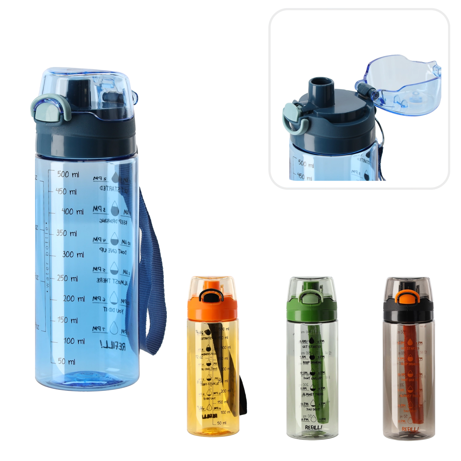 Láhev na vodu 500 ml s měrkou a vzory