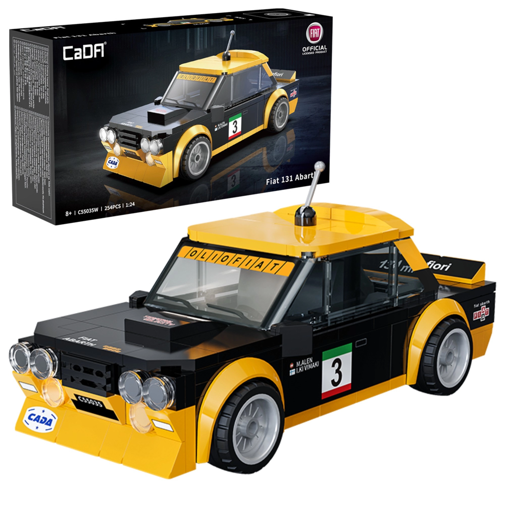 Stavebnice CADA závodní auto FIAT 131 Abarth 1:24, 254 dílků