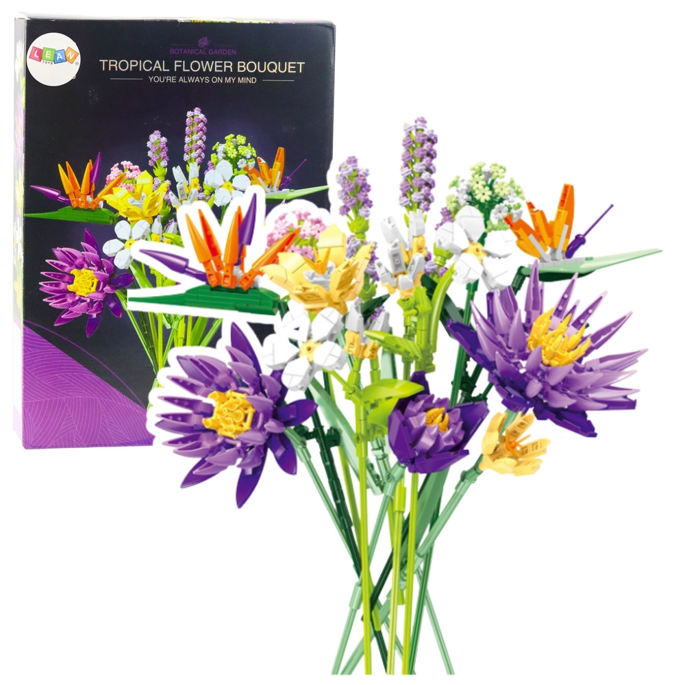 stavebnice tropická květinová kytice 890 dílků