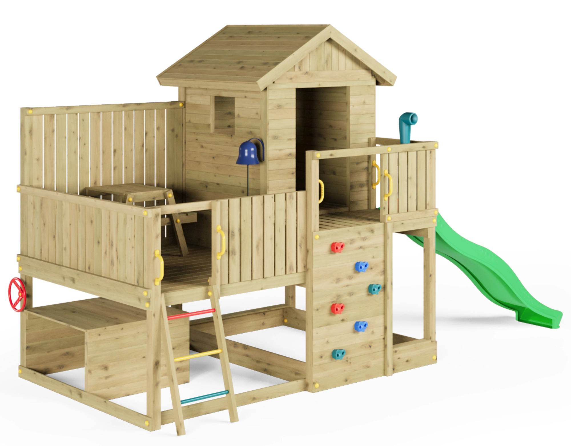 Dřevěné zahradní hřiště FUNGOO Sweet House se skluzavkou