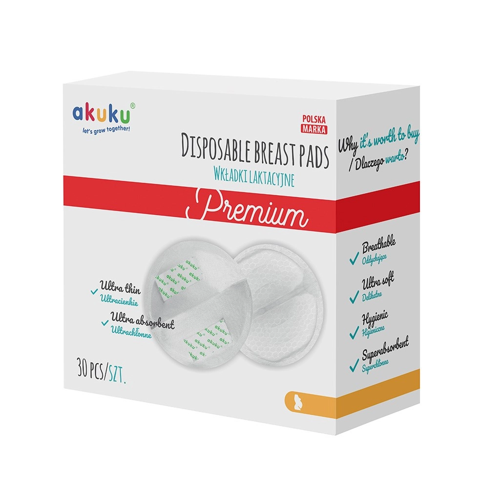 Ultrasavé laktační prsní vložky Akuku 30 ks