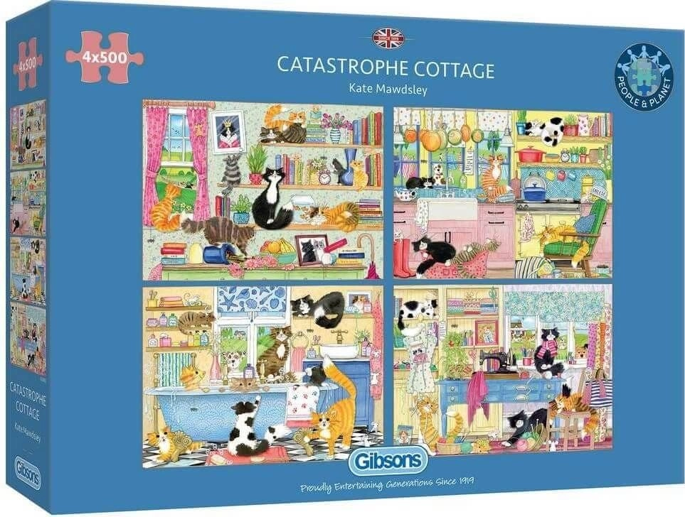 Gibsons puzzle Kočičí katastrofa 4×500 dílků