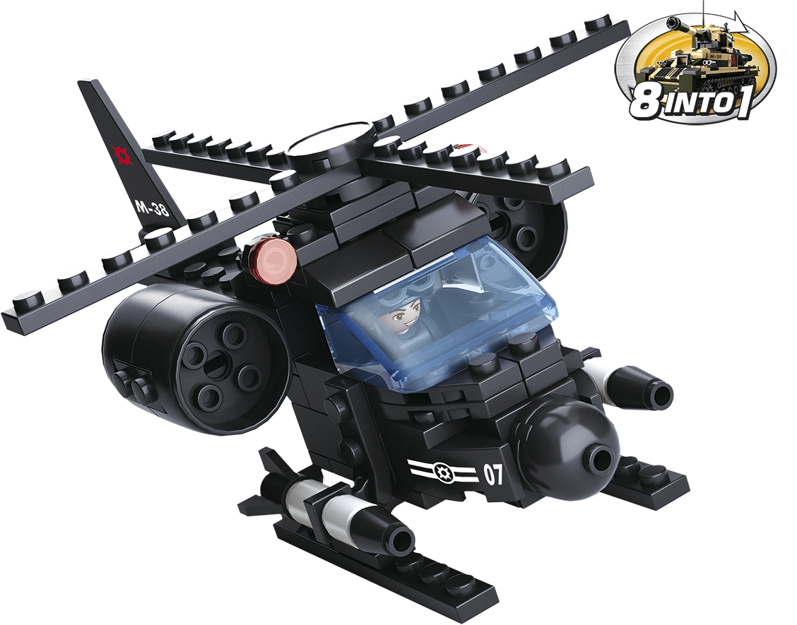 Sluban Army 8into1 M38-B0587G Helikoptéra
