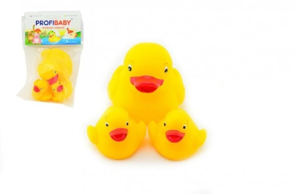 Levně Profibaby Baby kačenka malá pískací set 3ks do vany pro miminko 6cm